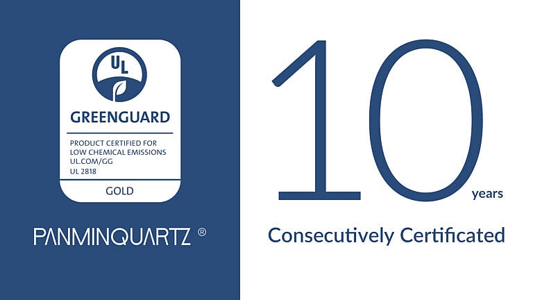 PANMINQUARTZ Earns Prestigious UL GREENGUARD Gold Certification for 10 Consecutive Years
