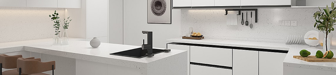 Top 5 Popular White Veined Quartz Styles 1 Quartz Surfaces PMC1001