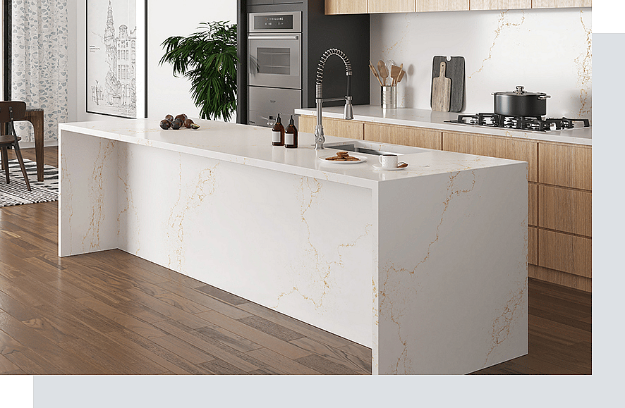 5 Kitchen Design Ideas Using Veined Quartz Countertops 3 Quartz Surfaces PMC1867