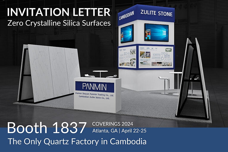 Visit PANMIN & Cambodian Zulite Stone at COVERINGS 2024: Innovative Stone Surfaces at Booth 1837