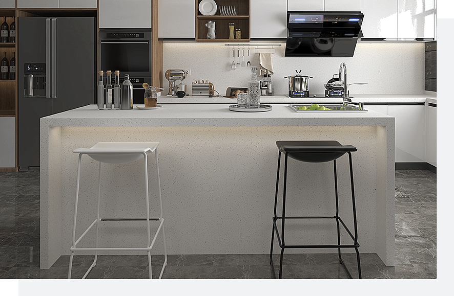 Top 5 Mixed Grains Quartz Designs Dominating Interiors in 2024 2 Stone Surfaces PMQ1009