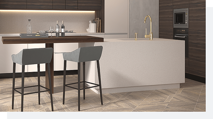 Top 5 Mixed Grains Quartz Designs Dominating Interiors in 2024 4 Stone Surfaces PMQ1045