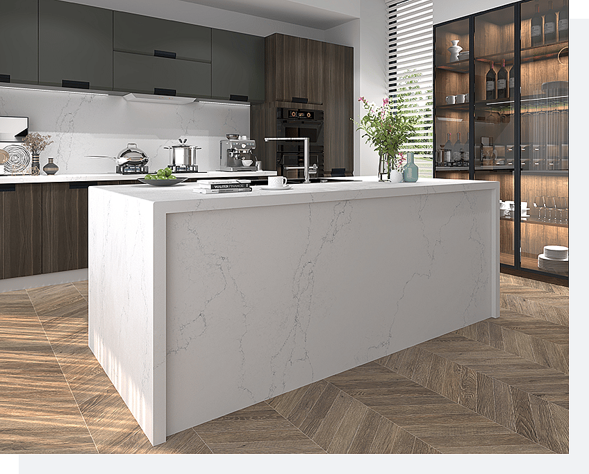 Best 3 Calacatta Quartz Options for Minimalist Decor 4 Stone Surfaces PMC1907-2